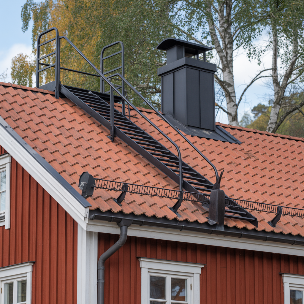 taksakerhet gangbryggor takstege glidskydd checklista